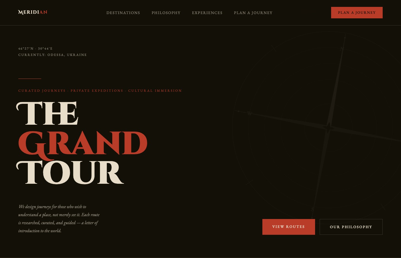 Aperçu du site d'une agence de voyage